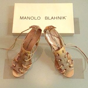 ORIGINAL MANOLO BLAHNIK SNAKESKIN STRAPPY SANDAL